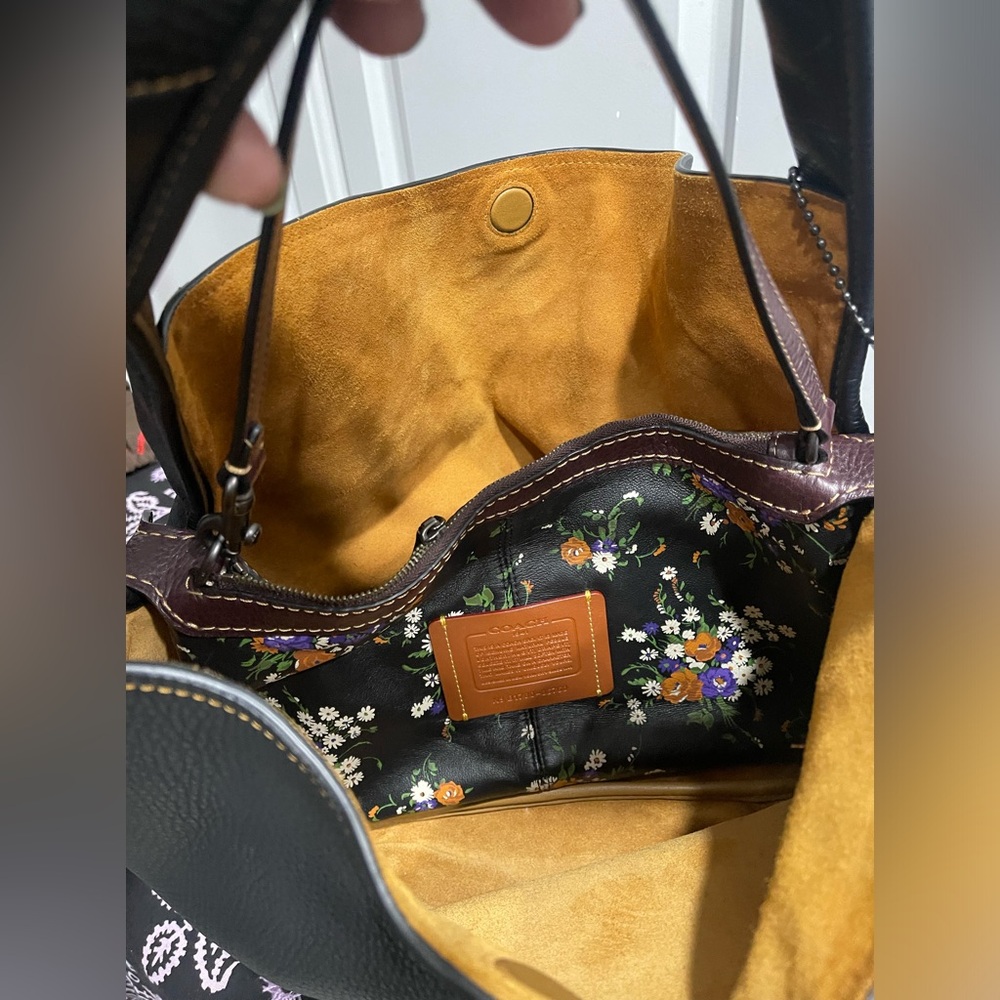 Coach Black and Tan Leather Tote - Picture 7 of 16